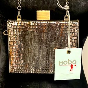 NWT HOBO Alligator crocodile clutch